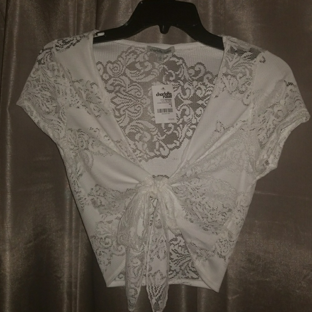 (NEW) White Charlotte ruse top